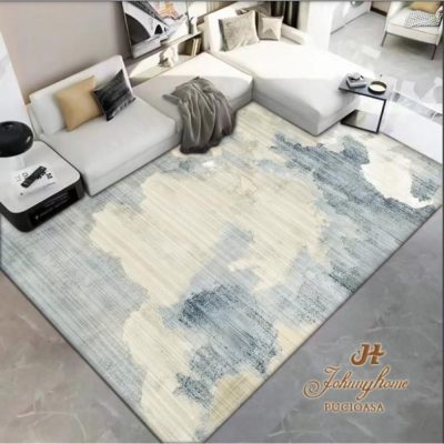 Covor 80x150cm pentru Dormitor si Living, Crem - Gri