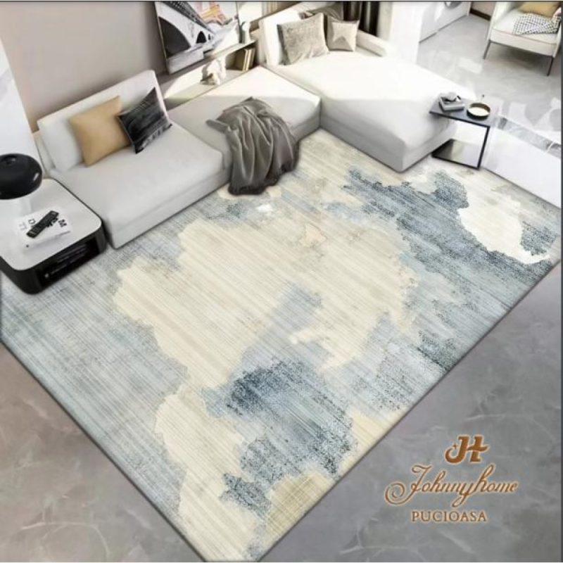 Covor 80x150cm pentru Dormitor si Living, Crem - Gri