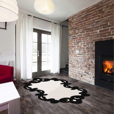 Covor, Aln600Fg416Sy02, 80x150 cm, Alb/Negru