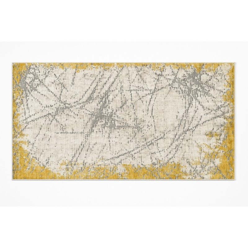 Covor Modern, Elegant, 300x400cm gros si pufos, SHINNY V1, Galben/Gri/Alb