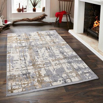Covor, Notta 1100, 80x300 cm, Gri / Bej / Crem