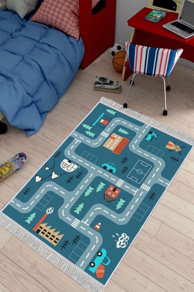 Covor pentru copii, ELS582, 80x200 cm, Multicolor