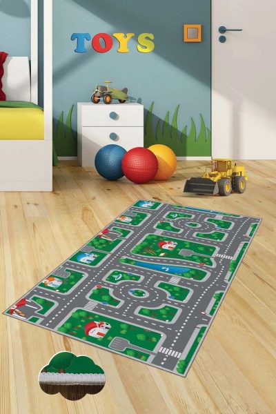 Covor pentru copii, HMNT462, 80x200 cm, Multicolor