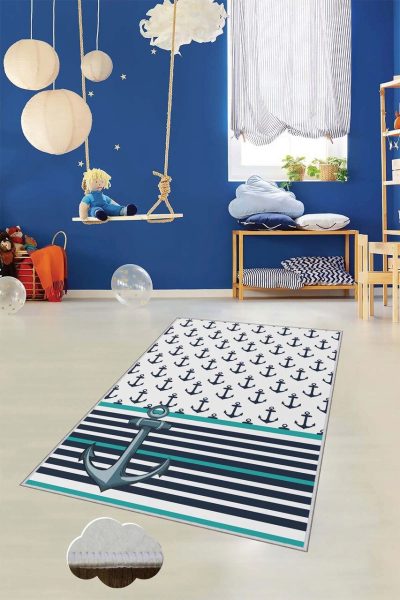 Covor pentru copii, HMNT484, 80x150 cm, Multicolor