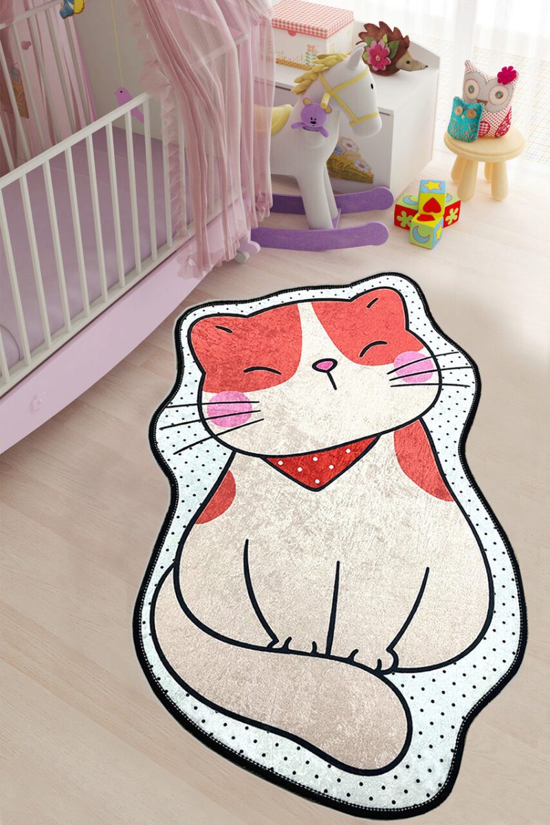 Covor pentru copii, Katze, 100x150 cm, Poliester, Multicolor