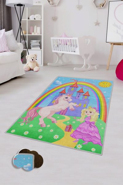 Covor pentru copii, KHMFESTO0022KEÇE, 80x150 cm, Multicolor
