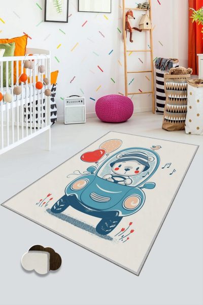 Covor pentru copii, KHMFESTO0023KEÇE, 100x150 cm, Multicolor