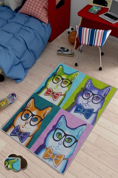 Covor pentru copii, KHMFESTO004KEÇE, 120x180 cm, Multicolor