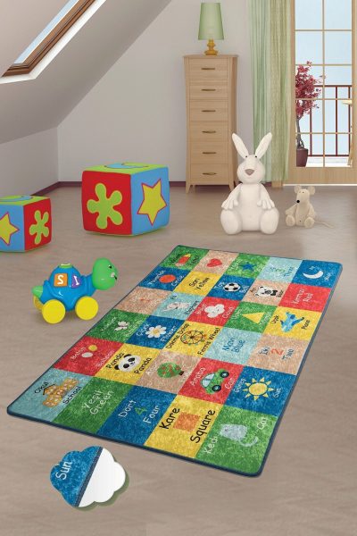 Covor pentru copii, Learning, 100x160 cm, Multicolor