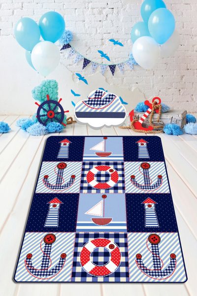 Covor pentru copii, Ship, 200x290 cm, Poliester, Multicolor