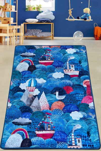 Covor pentru copii, Superior, 140x190 cm, Poliester, Albastru