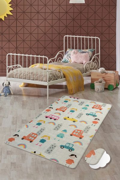 Covor pentru copii, Town Djt, 120x180 cm, Poliester, Multicolor