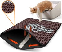 Covoras litiera pentru colectarea granulelor de nisip, Paws &amp; Whiskers, Nrszn0028, 50% PVC/50% poliester, Multicolor