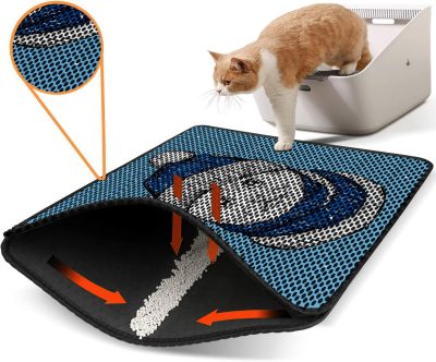 Covoras litiera pentru colectarea granulelor de nisip, Paws &amp; Whiskers, Nrszn0255, 50% PVC/50% poliester, Multicolor