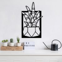 Decoratiune de perete, Havsala, metal, 28 x 48 cm, negru
