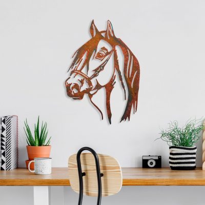 Decoratiune de perete, Horse, 38 x 53 cm, Multicolor