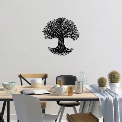 Decoratiune de perete, Monumental Tree, Dimensiune: 67 x 68 cm, Negru