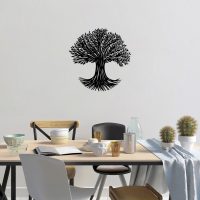 Decoratiune de perete, Monumental Tree, Dimensiune: 67 x 68 cm, Negru