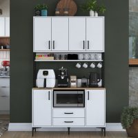 Dulap multifunctional, Hanah Home, JE169, 120x198.6x38 cm, Alb/Maro