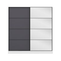 Dulap pentru haine, Hanah Home, Kale, 180x190x52 cm, Alb / Antracit