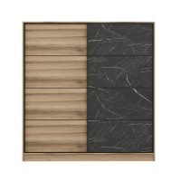 Dulap pentru haine, Hanah Home, Kale, 180x190x52 cm, Dore / Negru