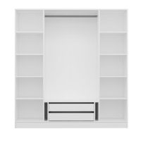 Dulap pentru haine, Hanah Home, Kale, 180x210x52 cm, Nuc/Alb