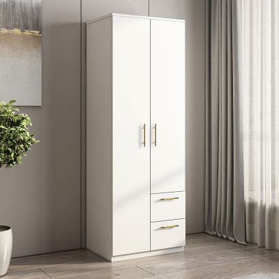 Dulap pentru haine, Hanah Home, Merlin 2, 60x171.8x45 cm, Alb
