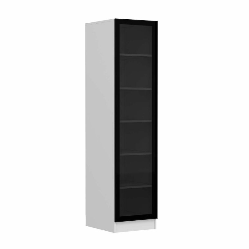 Dulap pentru haine, Hanah Home, Minar Kale, 45x190x52 cm, Alb / Fum