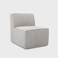 Fotoliu modular Likke, Homla, 88x73x73 cm, catifea din poliester, gri deschis