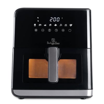 Friteuza cu aer cald si fereastra Berlinger Haus, Matte Black, 7.5 L, 1700W, negru