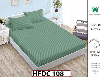 Husa de Pat din Finet + 2 Fete de Perne - Saltea 140x200 - Pat 2 Persoane -HFDC108