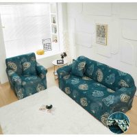 Husa Elastica Pentru Canapea 2 Locuri - M - Jojo Home, Turquoise, Model Tribal