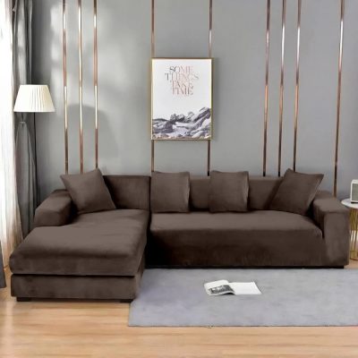 Husa elastica universala pentru coltar, Catifea Maro