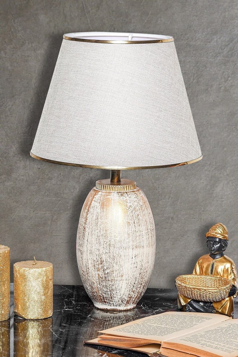 Lampa de masa, Opviq, 687HMY2120, Crem / Aur
