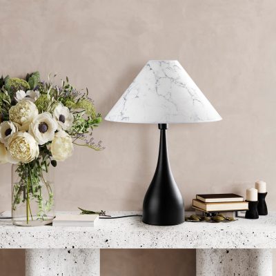 Lampa de masa, Opviq, 892OPV2466, Alb/Negru