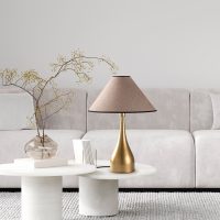 Lampa de masa, Opviq, 892OPV2469, Auriu / Maro deschis