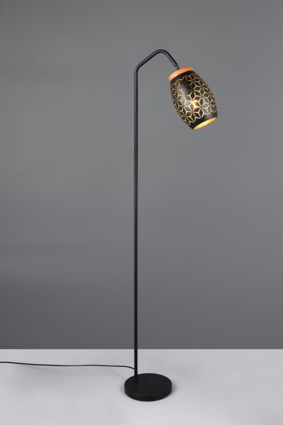 Lampadar Bidar, RL, 22x147 cm, 10W, 1x E27, metal, negru/natur