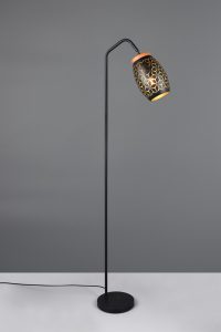 Lampadar Bidar, RL, 22x147 cm, 10W, 1x E27, metal, negru/natur