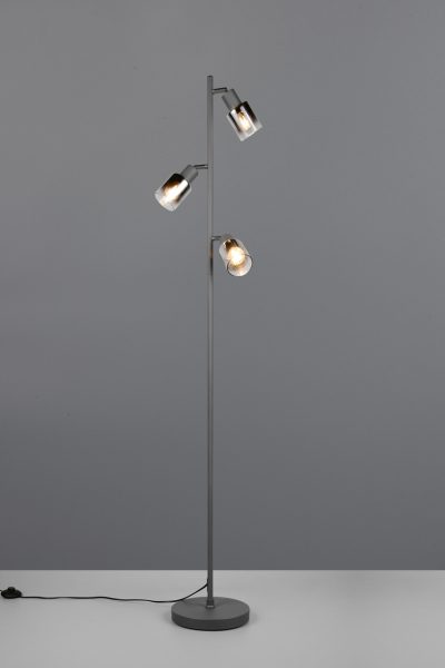 Lampadar Cadiz, RL, 23x154 cm, 10W, 3x E14, metal, negru mat