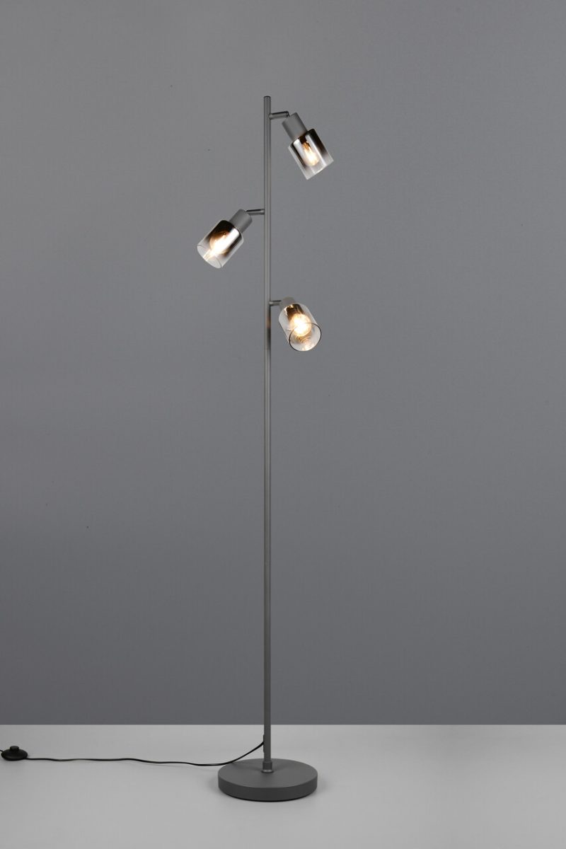 Lampadar Cadiz, RL, 23x154 cm, 10W, 3x E14, metal, negru mat