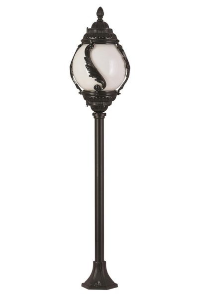 Lampadar de exterior, Opviq, 685AVN1208, Alb/Negru