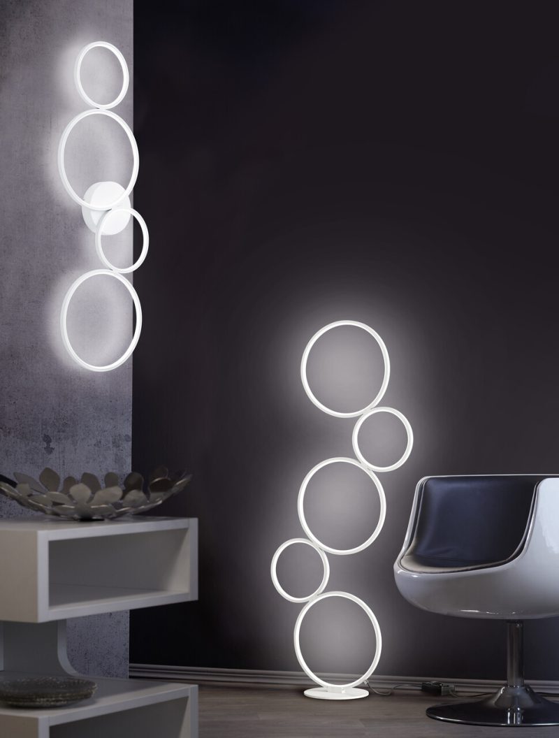 Lampadar Rondo, TRIO, 47x20x115 cm, 36W, 1x SMD, metal, alb mat