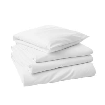 Lenjerie de pat Bumbac Percale, alba, pat dublu