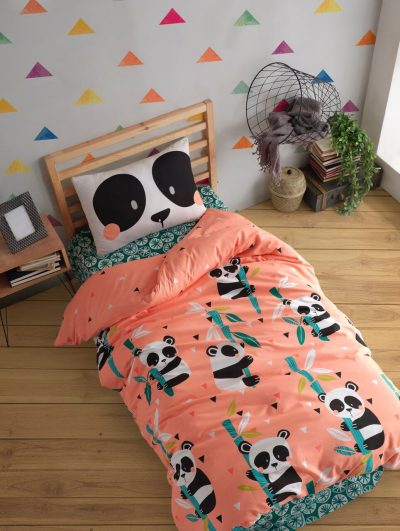 Lenjerie de pat pentru o persoana, L'essentiel Maison, Panida, 80% bumbac / 20% poliester, Roz