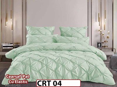 Lenjerie din Finet 6 piese cu pliuri cu Cearceaf Elastic - CRT 04