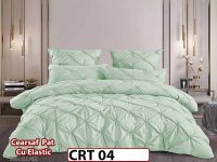 Lenjerie din Finet 6 piese cu pliuri cu Cearceaf Elastic - CRT 04