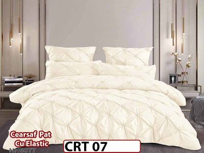 Lenjerie din Finet 6 piese cu pliuri cu Cearceaf Elastic - CRT 07