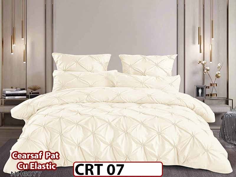 Lenjerie din Finet 6 piese cu pliuri cu Cearceaf Elastic - CRT 07