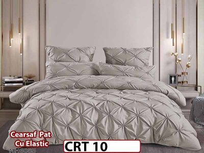 Lenjerie din Finet 6 piese cu pliuri cu Cearceaf Elastic - CRT 10