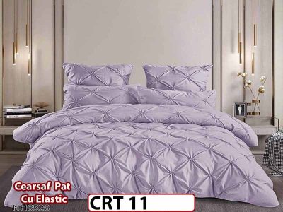 Lenjerie din Finet 6 piese cu pliuri cu Cearceaf Elastic - CRT 11